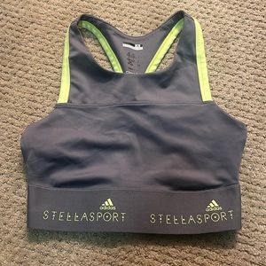 Adidas by Stella McCartney Gray and Neon Yellow Sports Bra